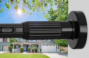 Tension Curtain Rod 40-126.5IN(3.33-10.54Ft) One-Click Fast Extension Rod Easy to Install Black Long Outdoor Curtain Rods No Drilling Never Rust for Window or Shower Patio Diameter 1.26 Inches