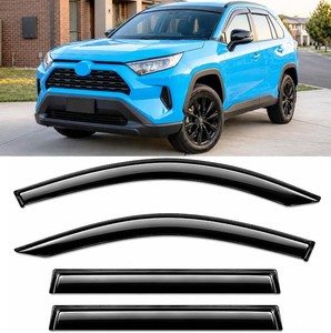 2019-2025 Tape-On Rain Guards Side Window Deflector Visors for Toyota Rav4 LE XLE SE XSE Hybrid Premium Limited 2020 2021 2022 2023 2024