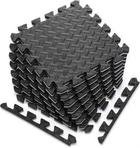 Breling 16 Pcs 0.79 in Thick Gym Flooring Mats, 12 x 12 Inch Interlocking Foam Puzzle Floor Tiles for Home Gym, Extra Thick High-Density EVA Squares Flooring Mats for Yoga Play Workout Garage Kitchen