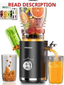 Juicer Machines, Cold Press Juicer with 5.8 Wide Feed Chute, 300W Slow Masticating Juicer for Whole Fruits & Vegetables, High Juice Yield, Easy to Clean, BPA Free Juice Extractor Machine