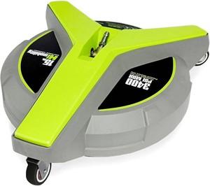 Hiclean 15 Pressure Washer Surface Cleaner with Wheels 3400 PSI Max, Surface Cleaner for Power Washer Attachment for Concrete, Patio, Sidewalk, and Driveways
