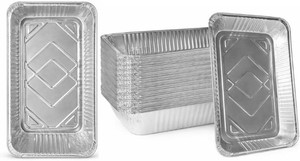 Heavy Duty Aluminum Foil Pans Full Size 21x13 Inch Shallow Disposable Roasting Pans   Steam Table Catering Trays, Chafing Dish Liners, Baking, Grilling, Reheating & Food Service Use (10)