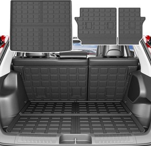 xipoqix Cargo Mat Backrest Mat Compatible with 2019-2023 Jeep Cherokee Cargo Liners TPE Back Seat Protector Replacement for 2019 2020 2021 2022 2023 Jeep Cherokee Accessories (Trunk MatBackrest Mats)