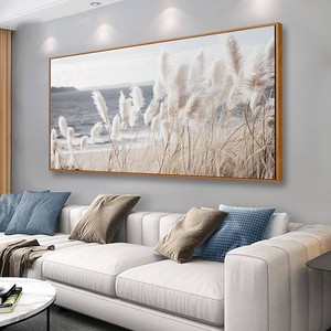 Framed Wall Art Artwork Decor Nature Canvas Painting ReedSeascape Wall Decor for Bedroom Living Room Decoration Home Kitchen Office 24 x 48