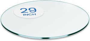 Dulles Glass 29 Round Glass Table Top, 14 Thick Clear Tempered Replacement Glass, Flat Polished Edge for Coffee, Dining, Patio Tables & Furniture Protection