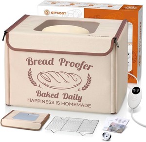 Folding Bread Proofing Box with 50-113  Temp Control & 48H Timer, Dough Proofer with Metal Rack, Humidor, Recipes, Ideal for Sourdough, Bread Baking, Pizza, Yogurt, Kombucha, Precise Control
