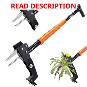 MORAIS Weed Puller Tool, Stand Up Weed Puller Heavy Duty Garden Tool with 4-Claw Steel Head, 39-46 Retractable Handle & Easy-Eject Mechanism, Easily Remove Weeds Without Bending, or Kneeling