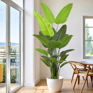 $130 7FT Artificial Bird of Paradise Tree (84in) Tall Large Faux Trees with Realistic Leaves, Fake Floor Potted Artificial Plants for Home Office Living Room Garden Indoor Outdoor Decor (7feet,1Pack)