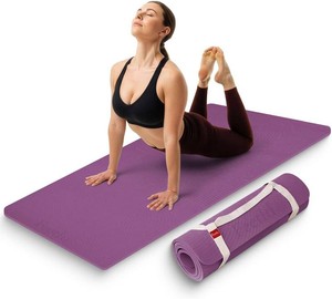 Extra Thick 12mm Exercise Mat   Non-Slip, Joint-Friendly & Cushioned Fitness Mat for Yoga, Pilates & Floor Workouts   Durable, Supportive & Includes Feetlu Classic Strap