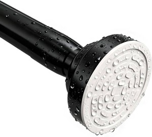 Umimile Shower Curtain Rod, 1 Inch Diameter Adjustable Spring Tension Curtain Rod, 304 Stainless Steel Shower Rod for Bathroom, Windows, Never Rust Non-Slip (Black, 57-100 )