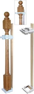 Safety Innovations No Hole Stairway Baby Gate Mounting Kit - Fits Posts from 2 34 inches to 3 12 inches Wide with Square or Round Tops - No Adhesives On Or Screws in Your Posts, (1-Pack)