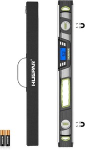 Huepar 48-Inch Digital Level, Professional Smart Precision Torpedo Level Tool, Bright LCD Display, Audible Alerts, Magnetic Bottom, IP54 Dust Water Resistant, with Carrying Case