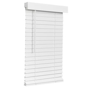 30.5 X 60 Lotus & Windoware Cordless Faux Wood Blind, Smooth, Bright White, Privacy Slats, Blinds for Indoor Windows, 30.5 X 60