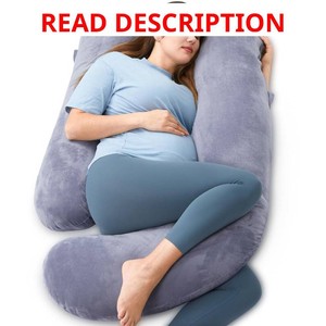 Momcozy Pregnancy Pillows for Sleeping, U Shaped Full Body Maternity Pillow with Removable Cover - Support for Back, Legs, Belly, HIPS for Pregnant Women, 57 Inch Pregnancy Pillow for Women, Grey