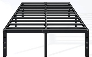 Hafenpo 18 Inch Full Bed Frame - Sturdy Metal Platform Full Size, No Box Spring Needed, Heavy Duty, Easy Assembly, Strong Bearing Capacity, Under Bed Storage, Black