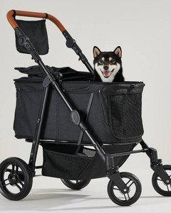 $159 Zoosky Medium Dog Stroller for Large Dogs, pet Stroller for Medium Dogs Up to 66lbs, All-Terrain with Adjustable Handle & Canopy, Sun Shades, Storage Organizer, Waterproof Oxford Fiber
