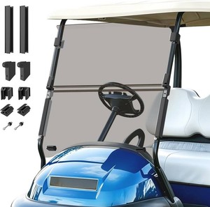 Panglong Club Car Precedent Windshield, Foldable Precedent Golf Cart Windshield Clear & Tinted, with all Windshield Clips, Fit 2004-Up Club Car Precedent, Tempo, Onward, 37.59W X 33.97H