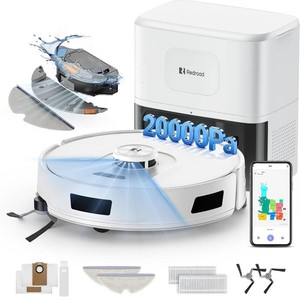 $180 Robot Vacuum Cleaner 20,000 Pa Robot Vacuum and Mop,120 Day Self Emptying Vacuum Robot,Lidar Navigation,5G2.4GWiFi APP Aspirateur Robot,Self-Charging Robot Vacuums for Pet,Floor,Carpet White