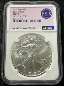 2025 AMERICAN SILVER EAGLE NGC MS70 EARLY RELEASE