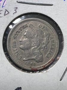1865 US 3 CENT NICKEL