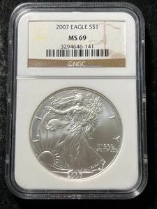 2007 AMERICAN SILVER EAGLE NGC MS69