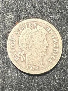 1914 US BARBER DIME