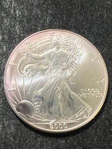 2000 AMERICAN SILVER EAGLE 1 TROY OZ .999 FINE SILVER
