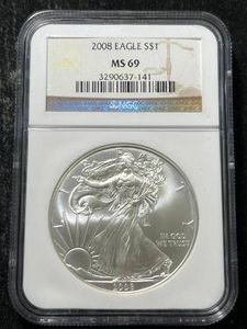 2008 AMERICAN SILVER EAGLE NGC MS69