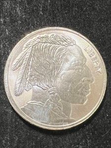 1 TROY OZ .999 FINE SILVER BUFFALO INDIAN ROUND
