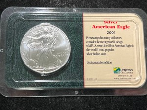 2001 AMERICAN SILVER EAGLE IN CASE
