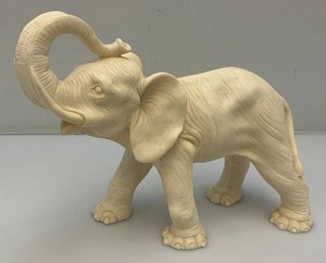 4.5 x 9 x 12 Resin Elephant Statue With Trunk Up