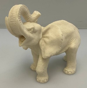3 34 x 5.5 x 7 Resin Elephant Statue With Trunk Up