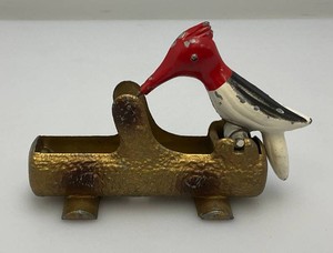 Antique Cast Iron Woodpecker Toothpick Dispenser Holder 3 x 4