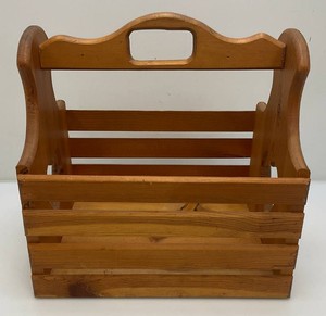 Handmade Wooden Basket With Hearts 12 x 15 x 16