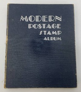Vintage Modern Postage Stamp Album With Some Stamps