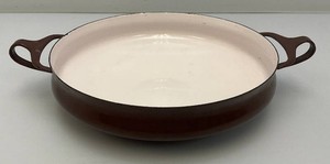 Vintage Danish Modern Brown Dansk Kobenstyle Enamel Paella Pan 10