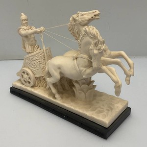 EST. $175.00 - $300.00 Vintage A. Santinik Roman Gladiator And Chariot Italian Sculpture With Initials AB 3 x  8 x 10 14