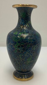 Vintage Chinese Floral Cloisonne Enameled Vase 8 18