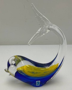 Vintage Johanfors Sweden Hand blown Dolphin Sculpture 5 x 6 12  With label
