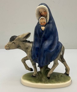 1959 Vintage Goebel Flight Into Egypt Mary And Baby Jesus Figurine 7 Tall