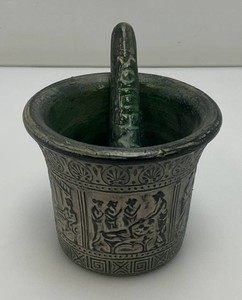 Miniature Vintage Greek Themed Mortar & Pestle 3 x 3 12