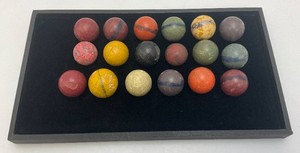 Large Antique 1 12 Clay MarblesPool Balls