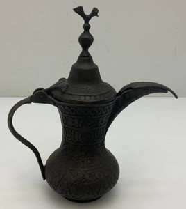 Very Heavy Miniature Etched Turkish Style Brass Teapot 7
