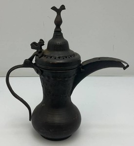 Vintage Etched Brass Turkish Style Teapot 9 12