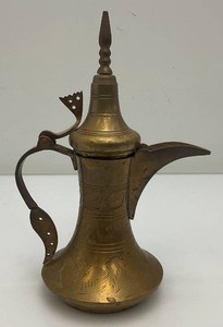 Vintage Etched Brass Turkish Style Teapot 7 12