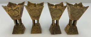 Set Of Four Vintage Etched Brass Saudi Arabia Brass Incense Burners 3