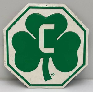 Vintage Cloverleaf Milk Octagon Sign 20 x 20