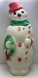 Vintage 45 Snowman Blow Mold (Needs Light) Has Cracked Spot On Top Of Hat