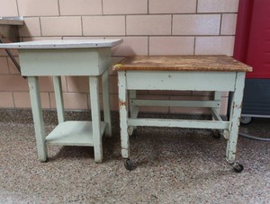 2 SOLID WOOD VINTAGE TABLES