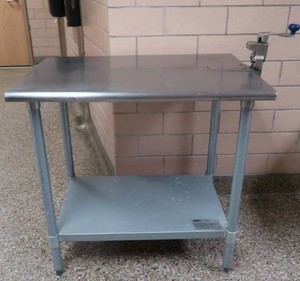 SMALLER NSF STAINLESS STEEL TABLE WITH CANOPENER